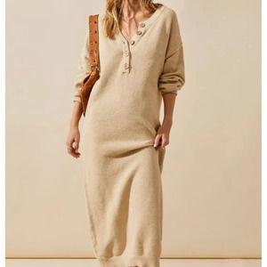 Free People Hailee Sweater Midi Dress Long Sleeve Free-Est XS